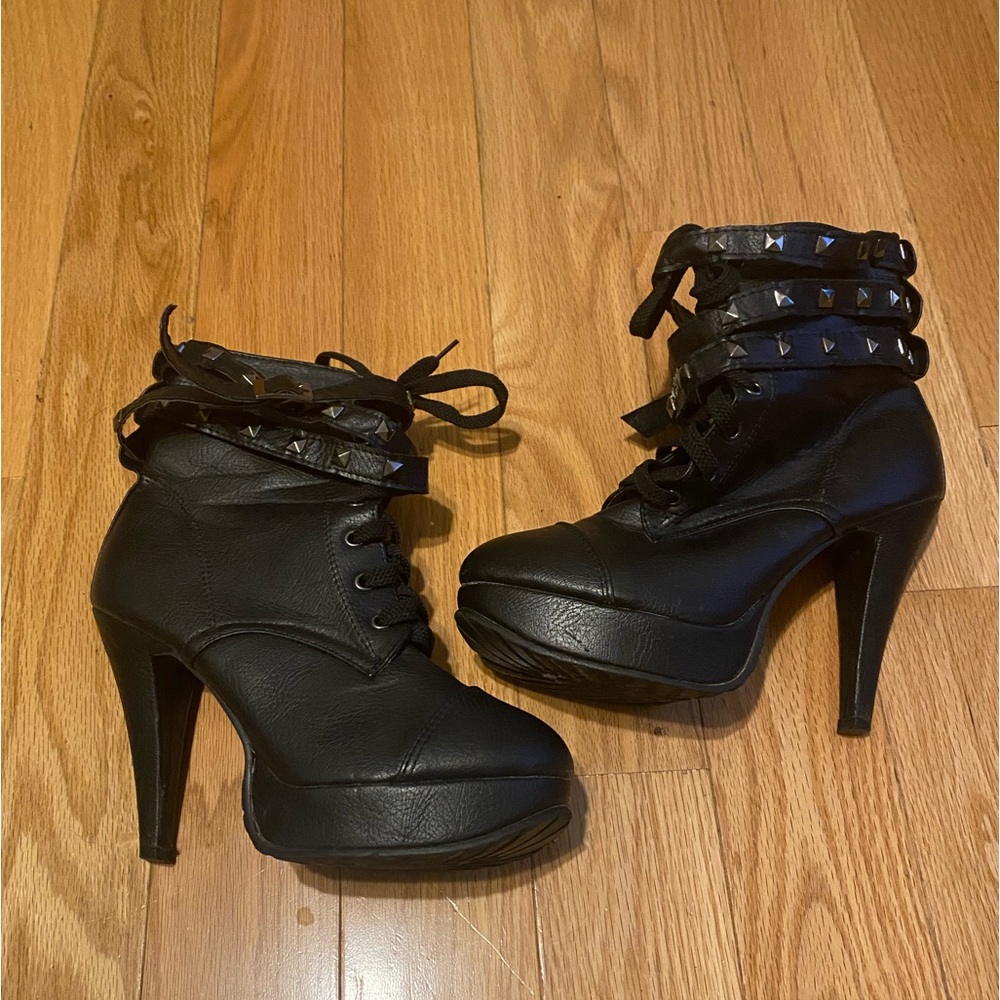 Black platform boots